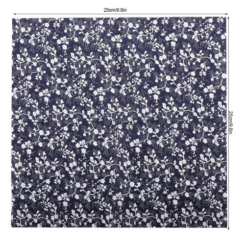 Cotton Fabric DIY Set Dark Blue 7 Pieces 25x25cm 2