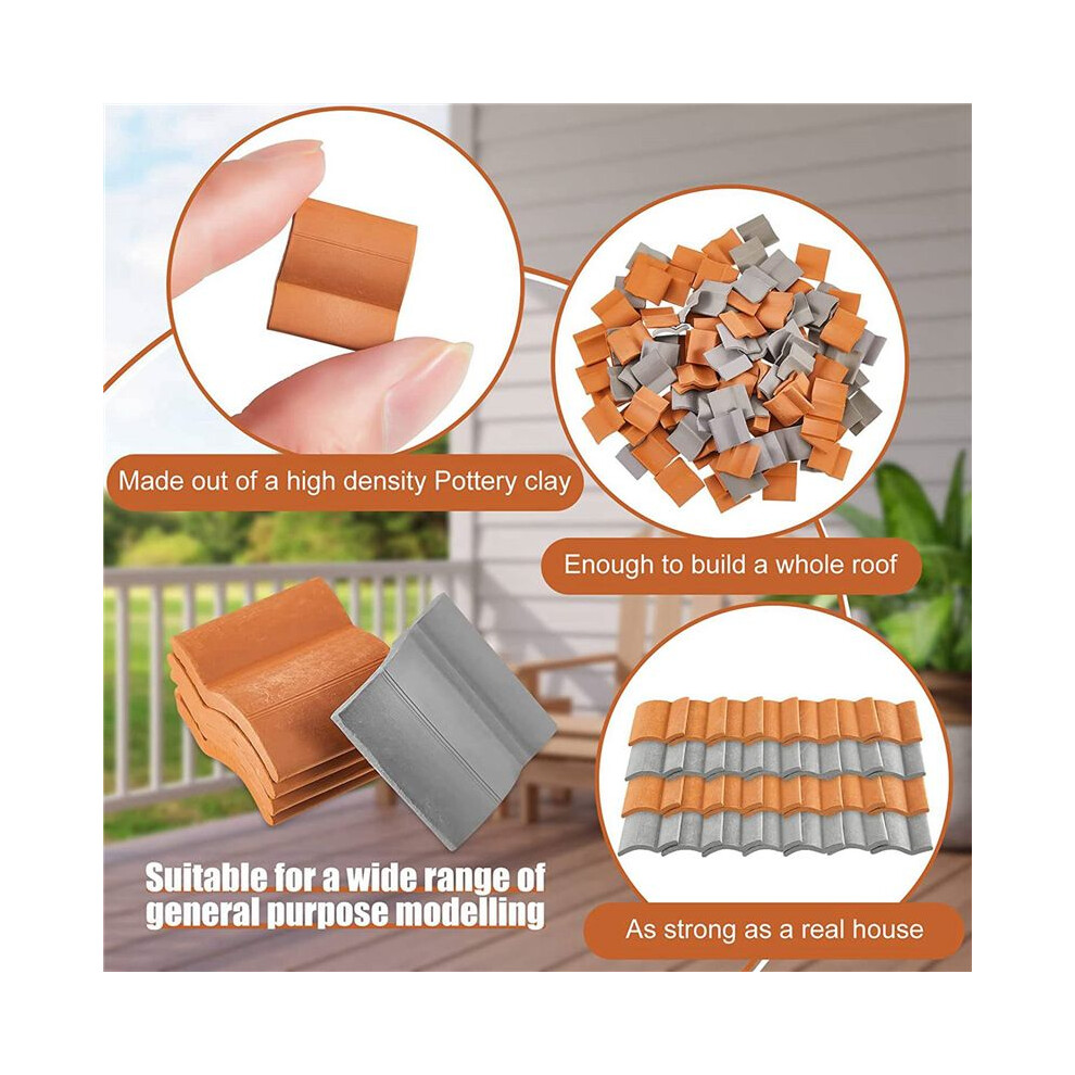 600Pcs Roof Tiles Building Set Miniature Tiles Dollhouse Shingles Fake Tile Landscape Garden Diorama Roofing 4712524131943