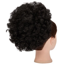 Cola de caballo afro con cordón ajustable – Moño alto corto sintético con clip, extensión de cabello tipo moño donut, 65 g