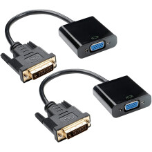 Aktivní adaptér DVI-D na VGA 1080P, adaptér DVI24+1 na VGA samec-samice se zlacením (balení 2 ks)