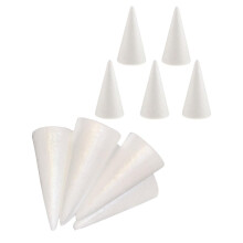 Pacote com 10 cones de espuma para árvores (15 cm e 10 cm) – Tamanhos variados, cones de poliestireno para artesanato, projetos de Natal,