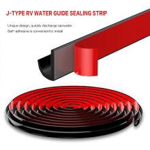 (TPE Black) Car Roof J-Shaped Rain Drip Edge Strip