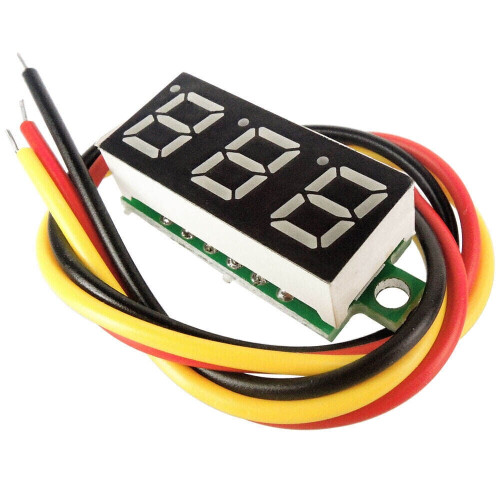 Μίνι βολτόμετρο 3 καλωδίων DC0-100V0.28" 3 ψηφιακών βολτόμετρων LED με πάνελ τάσης 5