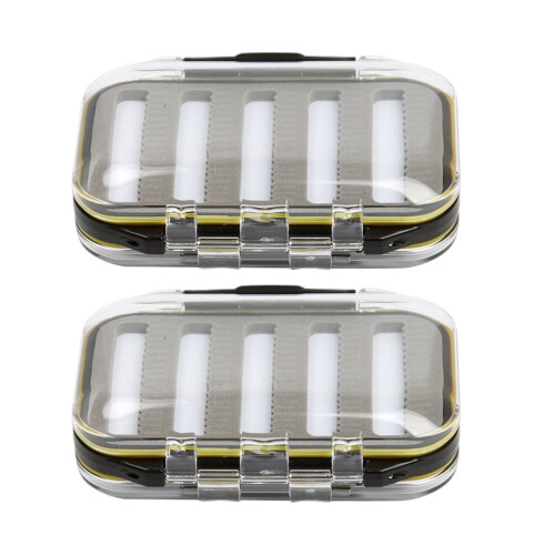 Fly Box Waterproof Transparent Double-Sided Tackle Box 2 pcs