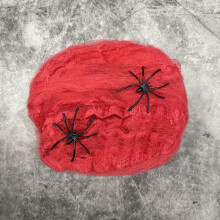 TETOU Hämähäkinseitit Halloween-koristeet Bonus, 300 g Super Stretch -hämähäkinseitit Halloween-sisä- ja ulkojuhlatarvikkeisiin - Punainen