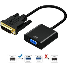 Adaptador DVI a VGA, convertidor de adaptador DVI-D activo a VGA 1080p, adaptador macho a hembra 24+1