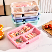 Boîte à lunch compartimentée – Récipient alimentaire pour micro-ondes | 3 compartiments, étanche, transparente, style bento | Nettoyage facile