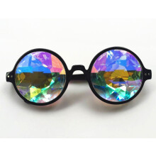Lunettes de soleil LELINTA rétro mosaïque kaléidoscope, verres spéciaux, pour hommes et femmes, style cosplay, noires, transparentes et roses.
