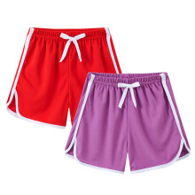 Conjunto com 2 shorts esportivos femininos, de secagem rápida para corrida e dança, com cordão ajustável, cor sólida – compatíveis com