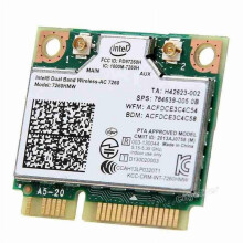 Intel7260HMW Dual-Band Wi-Fi-kort, 867 Mbps 802.11ac PCI-E-adapter