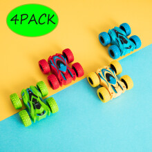 DODOING 4er-Pack Flip Cars Spielzeugauto-Set für Jungen und Mädchen ab 2 Jahren – Rückziehautos für Kleinkinder – Power Wheels für Jungen
