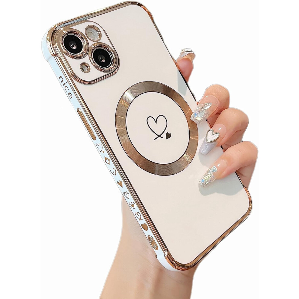 Magnetic Case For Iphone 15 6.1" Â Magsafe Compatible, Love Hearts Design, Camera Protection, Soft Shockproof Tpu Bumper 9028731242668