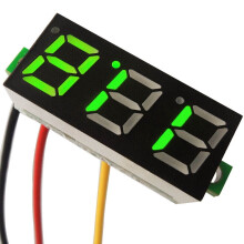 3-żyłowy mini woltomierz cyfrowy DC0-100V0,28" z diodami LED, 5 szt.