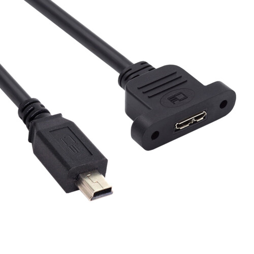 CY Mini USB2.0 5Pin Αρσενικό σε Micro3.0 Τύπου-B Θηλυκό Καλώδιο Προέκτασης με Βίδα 480Mbps