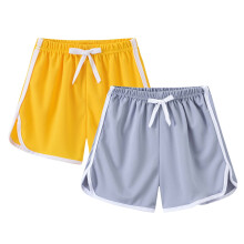 Conjunto com 2 shorts esportivos femininos, de secagem rápida para corrida e dança, com cordão ajustável, cor sólida – compatíveis com
