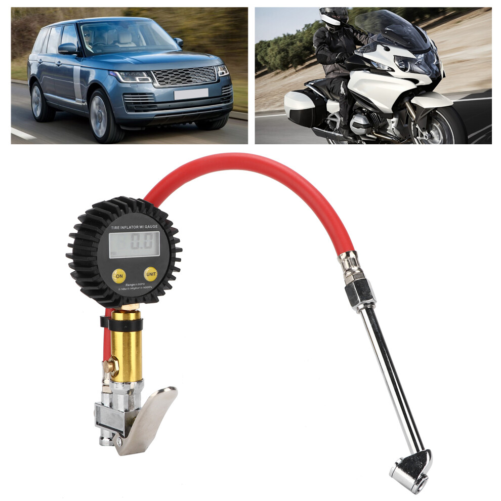 Precise Lcd Digital Tire Gauge 3Â300 Psi For Cars & Motorcycle Air Filling 7611390780545
