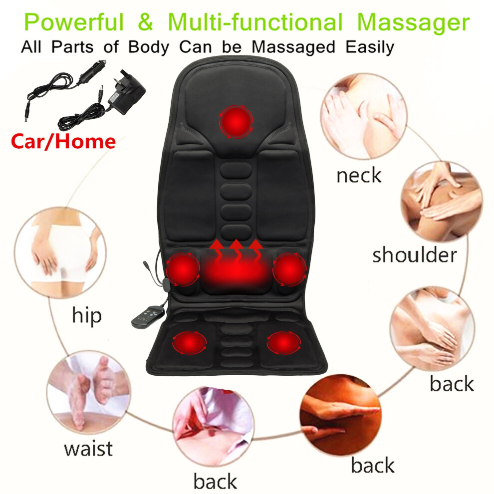 FANNYC Car Chair Massage Cushion Heated Electric Massage Cushion Is Suitable For Hip, Waist, Buttocks, Back Vibrating Massager
