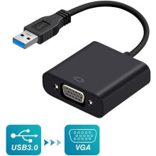 USB-VGA adapter, USB3.0/2.0-VGA többkijelzős átalakító, 1080p felbontás támogatása Win7/8/8.1/10 rendszerekhez