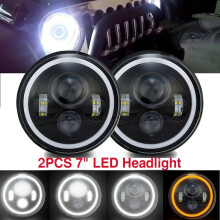 2 phíosa ceannsoilse babhta faoi stiúir 7 orlach le haghaidh Jeep Wrangler JK LJ TJ CJ