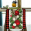 10X Linho Vermelho e Preto Xadrez Xadrez Corredor de Mesa de Natal 72 Polegadas Longa Sazonal Inverno DecoraçãO de Mesa de Natal 5