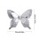 Silver Artificial Feather Butterfly Ornament 10 Inch 3