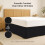 Saia para cama king size preta, macia, com quatro pregas e queda de 40 cm (16 polegadas). 6