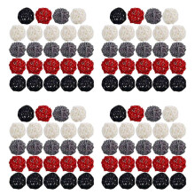 4X 2 Inch Rattan Balls Decorative for Home Decor DIY Filler Ornament Wedding Table Decoration(Black, Grey, Red, White)