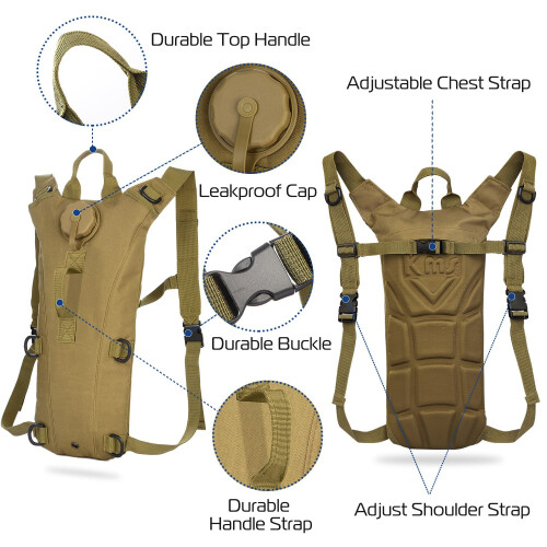 Σακίδιο πλάτης νερού Hydration Bladder 3 λίτρων για πεζοπορία, κάμπινγκ, υπαίθρια χρήση Khahi 1