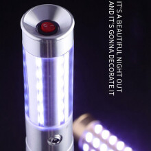 2 Delar LED Strobe-Ljus LED-Flaska Servicelampa Återanvändbar Champagneflaska Handlampa för Festkonsert, USA-Kontakt