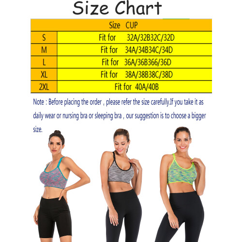 FANNYC Women1Pack Αθλητικό Σουτιέν με Ρυθμιζόμενο Λουράκι και Αφαιρούμενο Ενίσχυση, 2