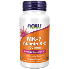 NOW Vitamin K2 MK7 100mcg 120 Veg Caps Bone Health