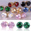 Ear Studs Cubic Zirconia Round White Silver 1 Pair 2