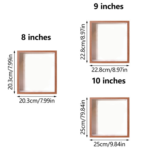 Dried Flower Display Frame Natural Wood Square Glass 2