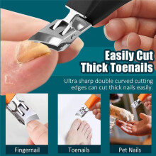 Wide Jaw Opening Anti- Slanted Nail Clipper,No Nail Trimmer for Men,Slanted Nail Clippers,2pcs Ingrown Nail