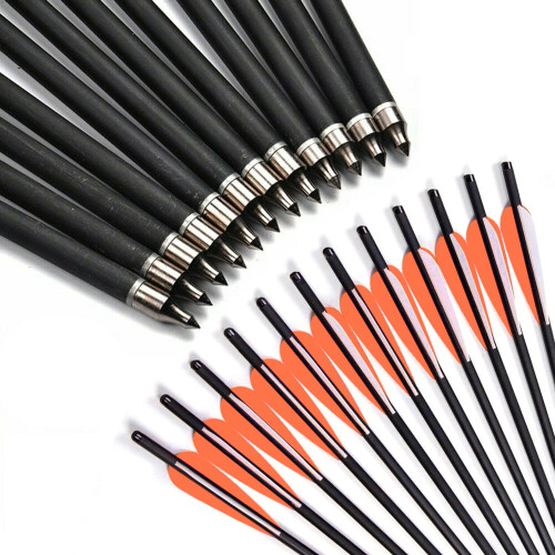 Flechas de arco e flecha ALING de 20 polegadas para caça e prática, 12 unidades, acessórios para flechas de besta de carbono. 2