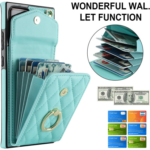 Galaxy Note 20 Ultra 5G Phone Case with Wallet, Screen Protector, Ring, RFID-Blocking Card Holder – Compatible with Note20+, Note20 Ultra 1