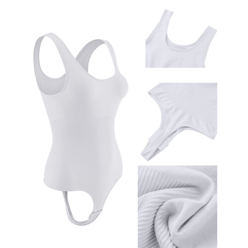 Women's Seamless Backless Bodysuit with Tummy Control Thong 2