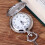 Colar com pingente vintage de relógio de bolso de quartzo 4
