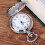 Colar com pingente vintage de relógio de bolso de quartzo 8