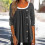 (Grey,3XL)Ladies Solid Color T-shirt Basic Work Tops Crew Neck Tunic Blouse 1