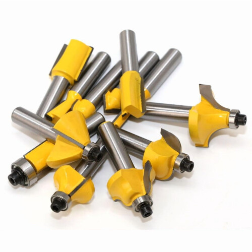 Σετ φρεζών 12 τεμαχίων 6mm1/4" 8mm1/2" Ευθύγραμμο φρεζάρισμα Πριονίδι Καρβίδιο 2