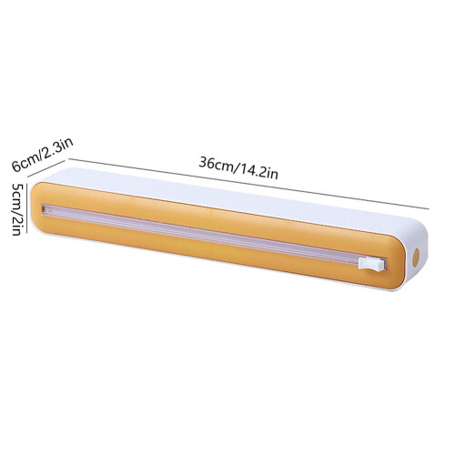 Waterproof Saran With Slide Cutter For Cling Wrap Kitchen Essentials (Yellow) 1
