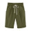 Damebermudashorts i bomull og lin, ensfarget, rett 3