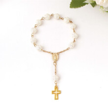 50 Pieces Rosaries Acrylic Rosary Beads with Organza Bags for Weddings Party Favors Gold