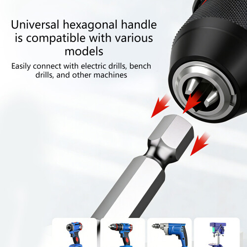 3Pieces Hexagonal Shank Square Drive Socket Adapter Extension 1