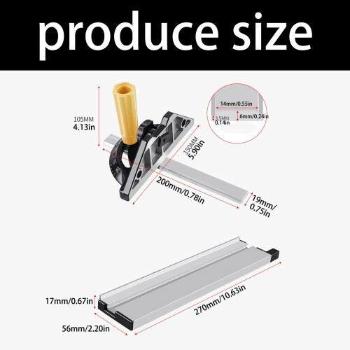 Règle d'angle de poussoir de sciage de Table électrique, règle 2