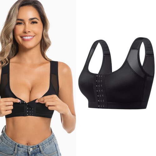 Full Coverage Bra Front Closure Postures Corrector Lightly Padded for Womens 1