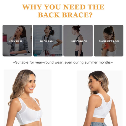 Full Coverage Bra Front Closure Postures Corrector Lightly Padded for Womens 2