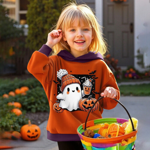 Φούτερ με κουκούλα για νήπια για νήπια, Halloween, με στάμπα κινουμένων σχεδίων, 1