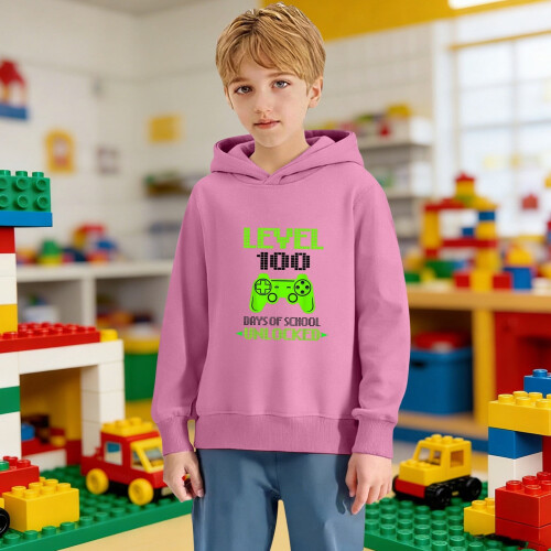 Φούτερ με κουκούλα 100Days Of School για αγόρια και κορίτσια, παιδικό casual φούτερ με 1